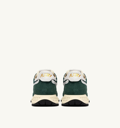 AUTRY Man REELWIND LOW SNEAKERS IN WHITE AND BOTANICAL GARDEN NYLON AND SUEDE