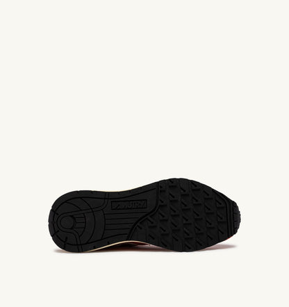 AUTRY Man REELWIND LOW SNEAKERS IN WHITE AND ORANGE RUST NYLON AND SUEDE