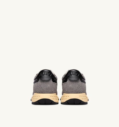 AUTRY Man REELWIND LOW SNEAKERS IN LEAD AND BLACK NYLON AND SUEDE