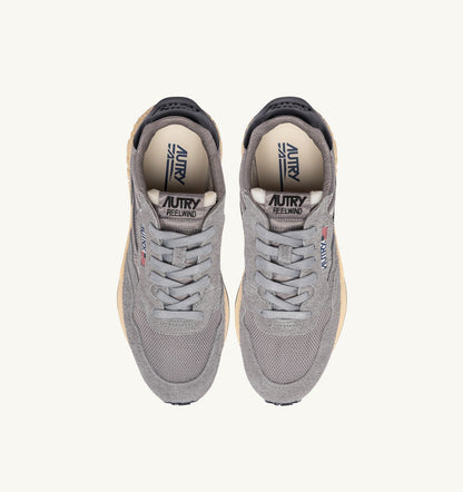 AUTRY Man REELWIND LOW SNEAKERS IN LEAD AND BLACK NYLON AND SUEDE