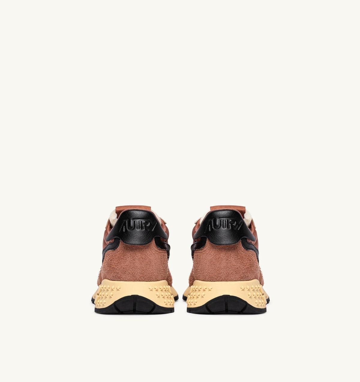 AUTRY Man REELWIND LOW SNEAKERS IN MOCHA AND BLACK NYLON AND SUEDE