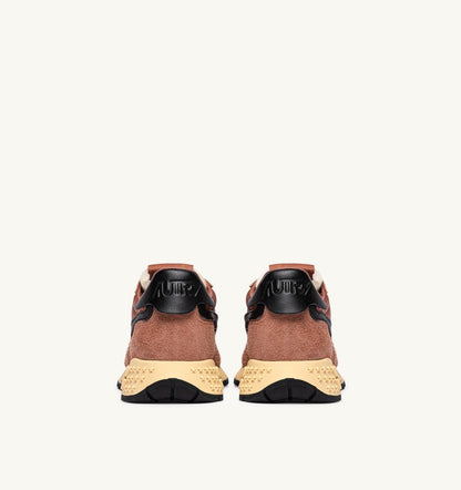 AUTRY Man REELWIND LOW SNEAKERS IN MOCHA AND BLACK NYLON AND SUEDE