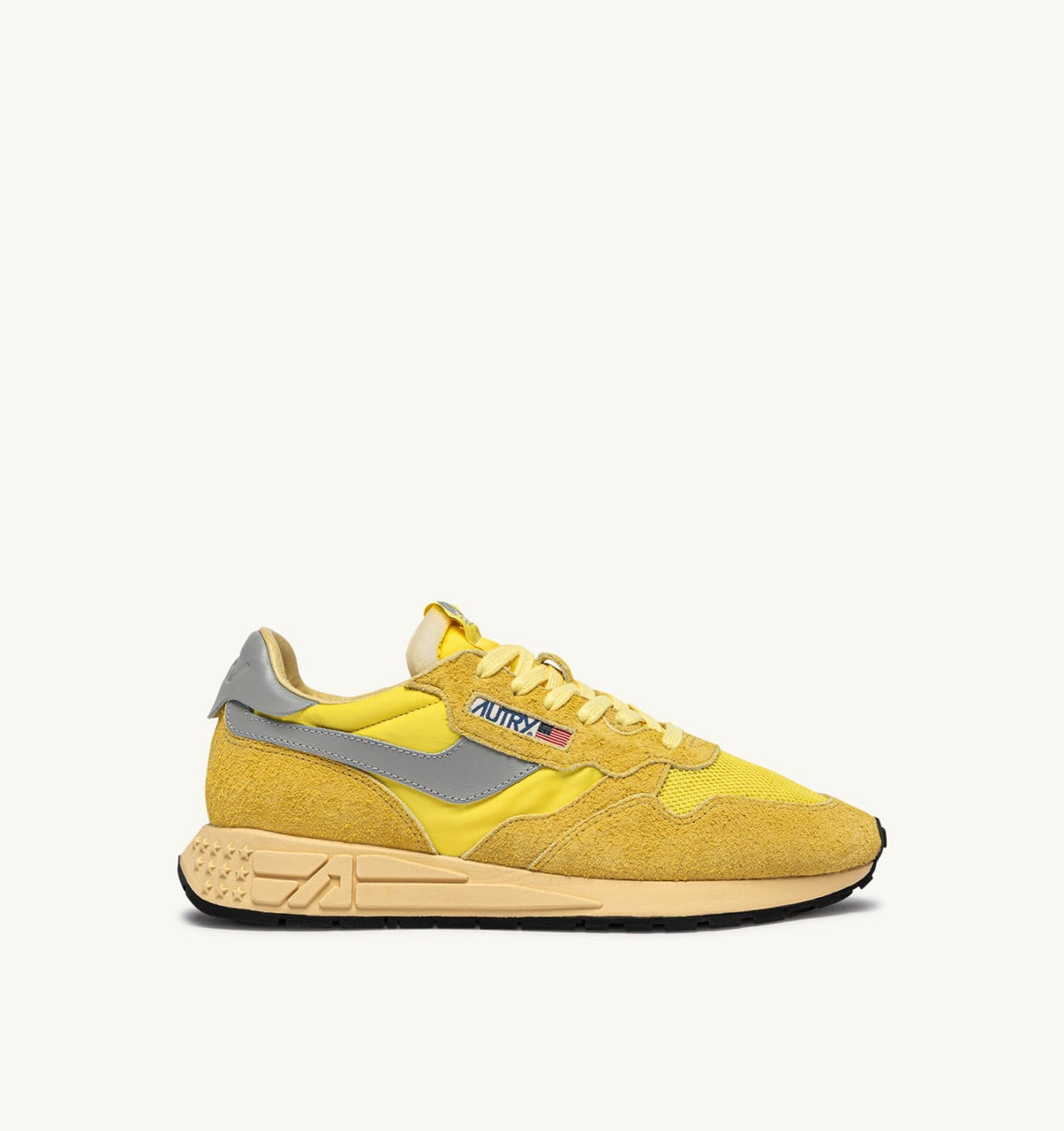 AUTRY Man REELWIND LOW SNEAKERS IN POPCORN AND VAPOR NYLON AND SUEDE