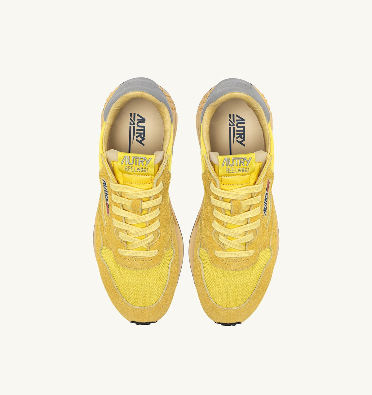 AUTRY Man REELWIND LOW SNEAKERS IN POPCORN AND VAPOR NYLON AND SUEDE