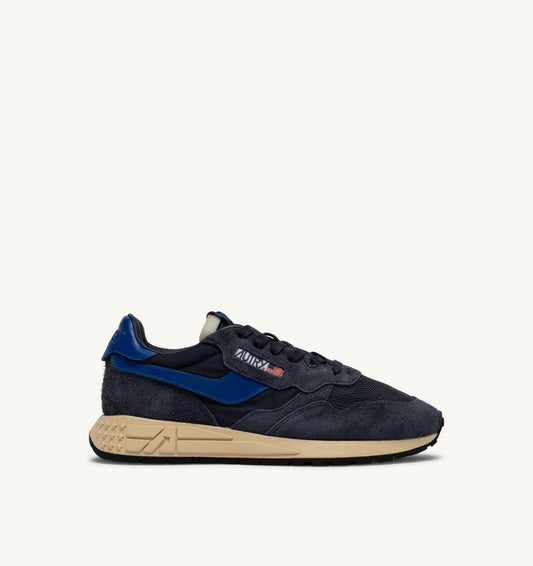 AUTRY Man REELWIND LOW SNEAKERS IN SPACE BLUE AND LAPIS BLUE NYLON AND SUEDE