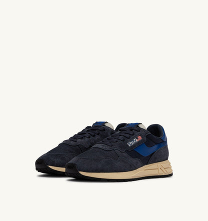 AUTRY Man REELWIND LOW SNEAKERS IN SPACE BLUE AND LAPIS BLUE NYLON AND SUEDE