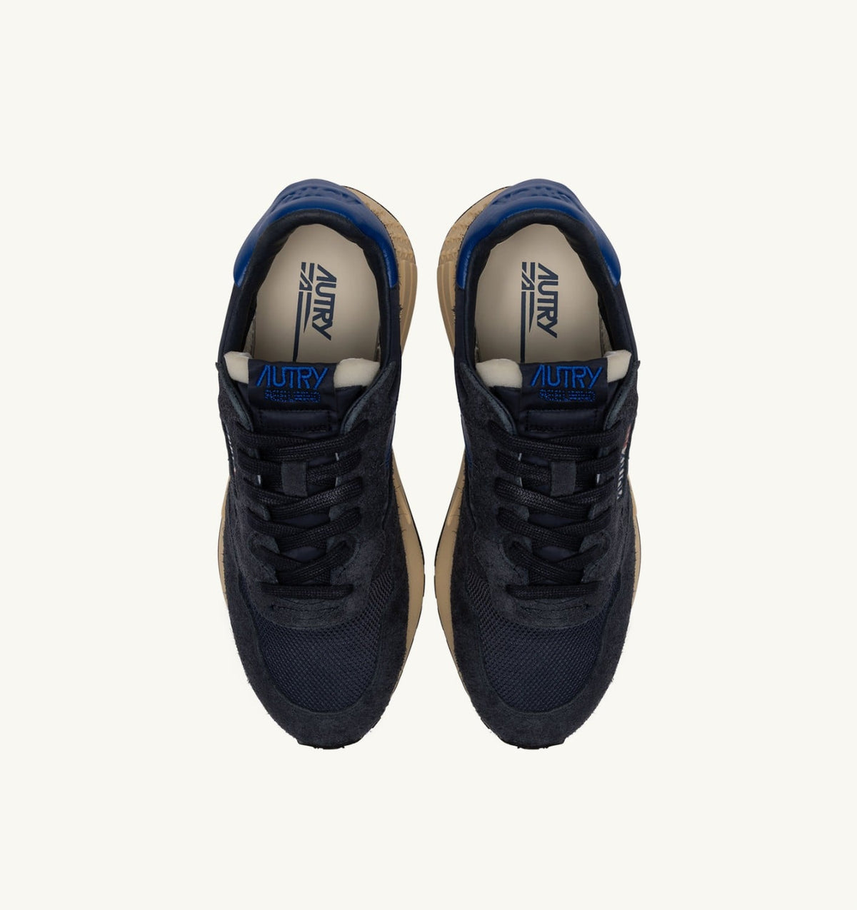 AUTRY Man REELWIND LOW SNEAKERS IN SPACE BLUE AND LAPIS BLUE NYLON AND SUEDE