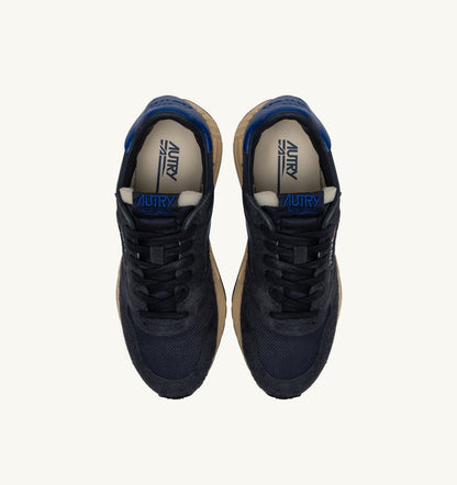 AUTRY Man REELWIND LOW SNEAKERS IN SPACE BLUE AND LAPIS BLUE NYLON AND SUEDE