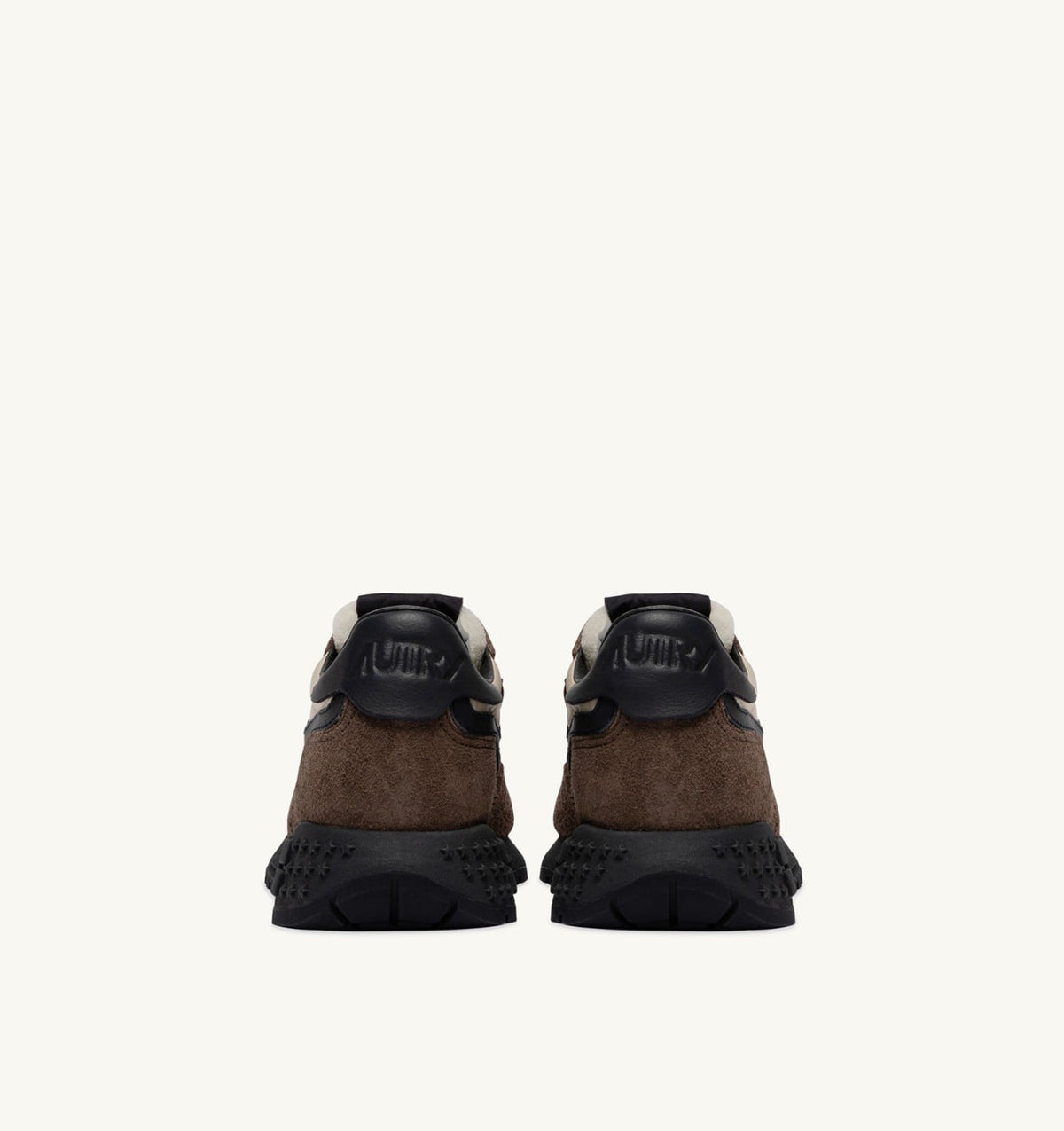 AUTRY Man REELWIND LOW SNEAKERS IN DARK BARK PEBBLE AND PHANTOM SUEDE AND NYLON