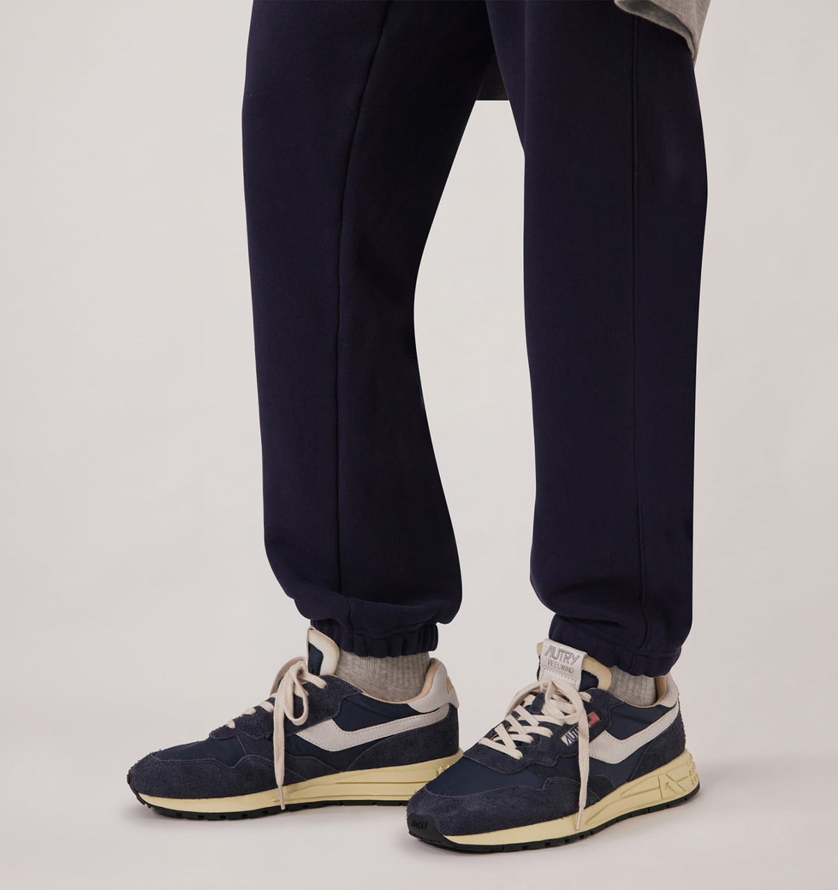 AUTRY Man REELWIND LOW SNEAKERS IN BLUE SPACE AND WHITE NYLON AND SUEDE