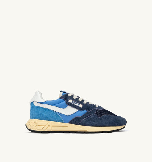 AUTRY Man REELWIND LOW SNEAKERS IN BLUETTE AND DIGITAL BLUE NYLON AND SUEDE