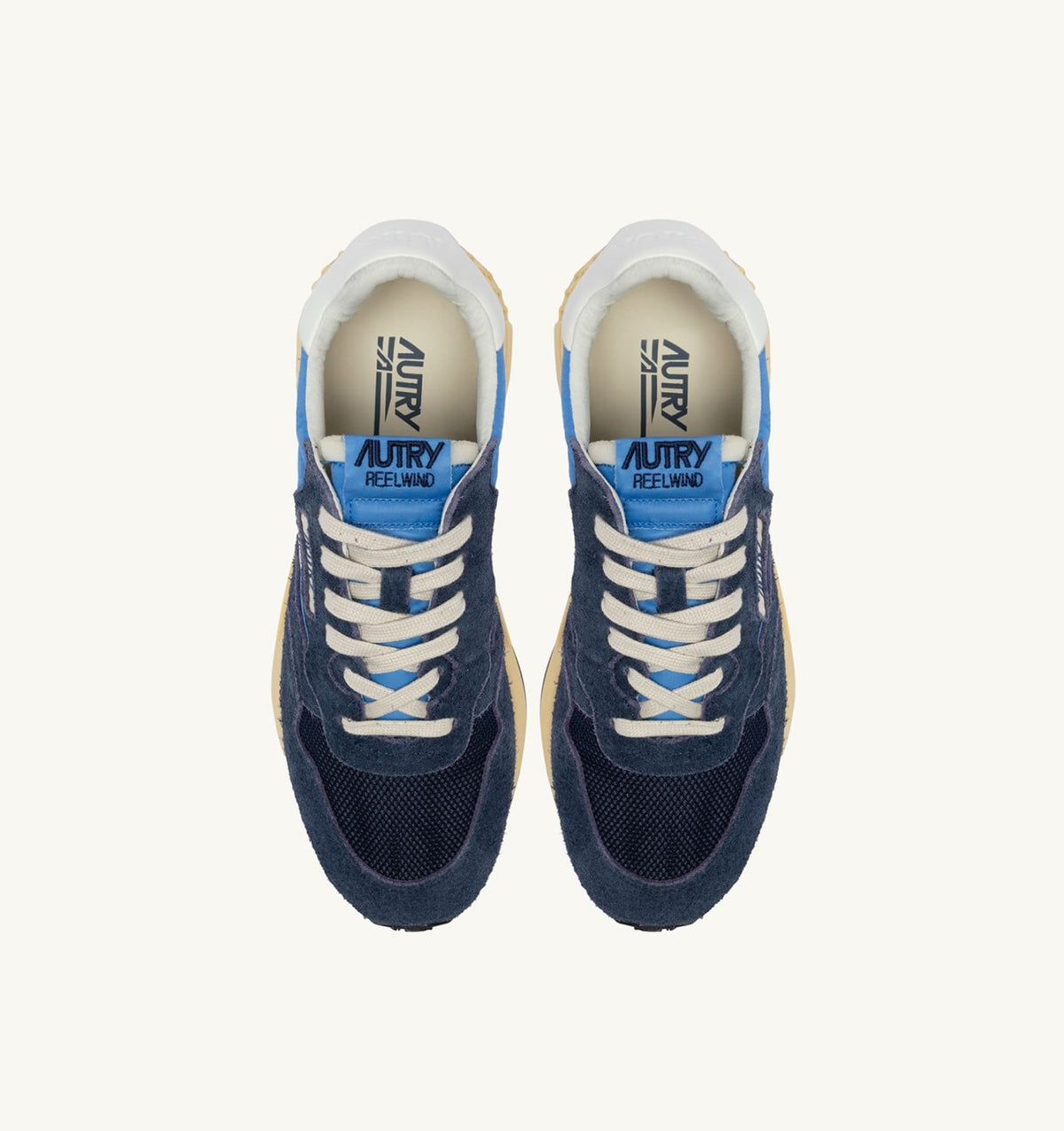 AUTRY Man REELWIND LOW SNEAKERS IN BLUETTE AND DIGITAL BLUE NYLON AND SUEDE