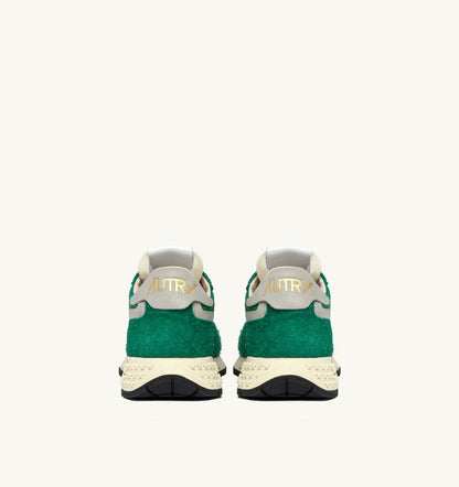 AUTRY Man REELWIND LOW SNEAKERS IN GREEN NYLON AND SUEDE