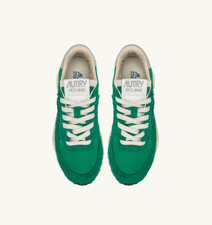AUTRY Man REELWIND LOW SNEAKERS IN GREEN NYLON AND SUEDE
