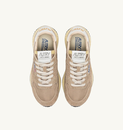 AUTRY Man REELWIND LOW SNEAKERS IN PEPPER AND WHITE NYLON AND SUEDE