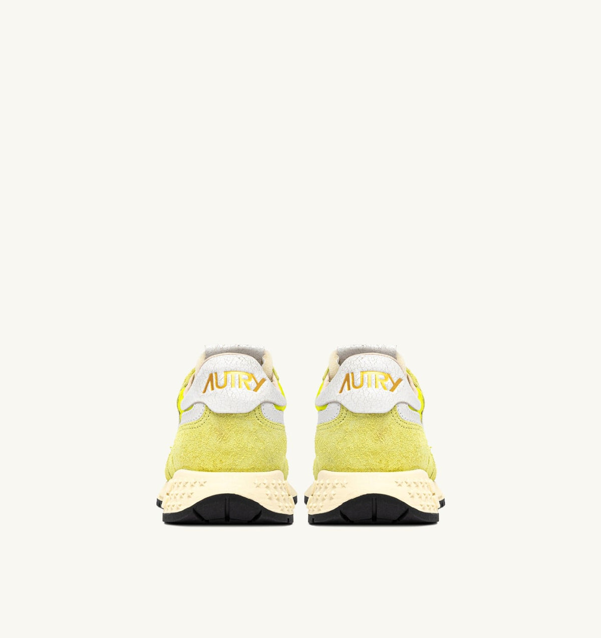 AUTRY Man REELWIND LOW SNEAKERS IN WHITE AND EVENING PRIMROSE NYLON AND SUEDE