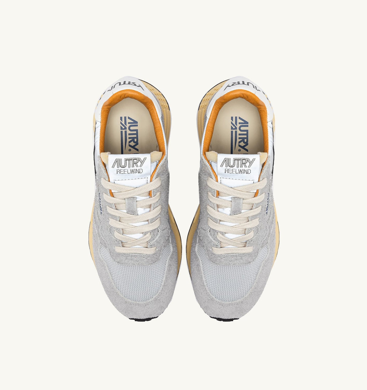 AUTRY Man REELWIND LOW SNEAKERS IN SAND SUEDE AND REFLECTIVE NYLON