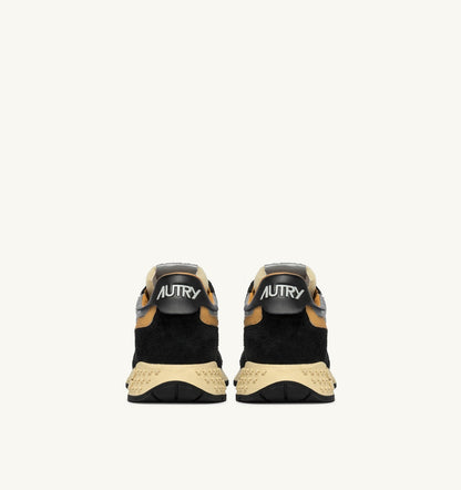 AUTRY Man REELWIND LOW SNEAKERS IN BLACK SUEDE AND REFLECTIVE NYLON