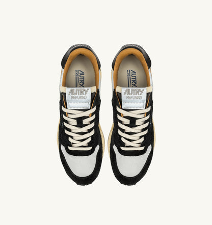 AUTRY Man REELWIND LOW SNEAKERS IN BLACK SUEDE AND REFLECTIVE NYLON