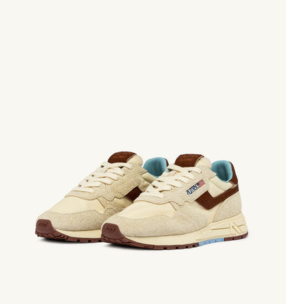 AUTRY Man REELWIND LOW SNEAKERS IN NYLON AND SUEDE COLOR BROWN AND NUT