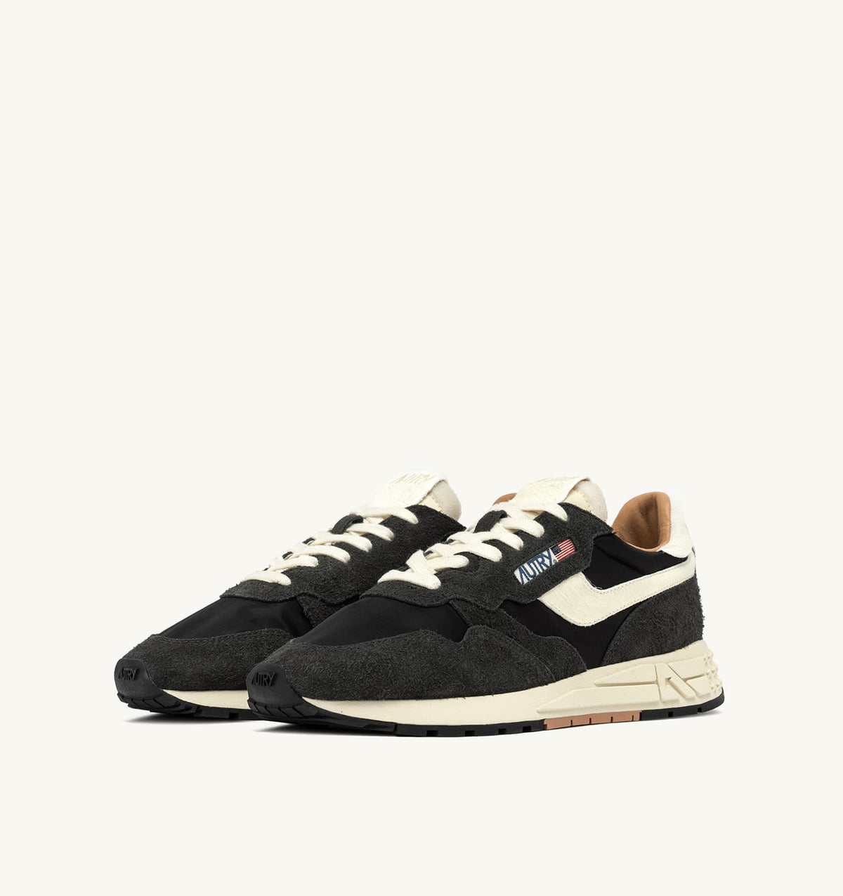 AUTRY Man REELWIND LOW SNEAKERS IN NYLON AND SUEDE COLOR PEAT AND NUT