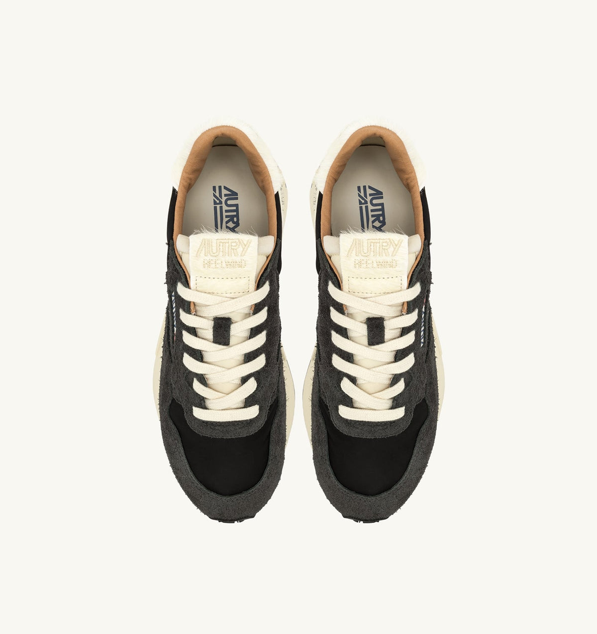AUTRY Man REELWIND LOW SNEAKERS IN NYLON AND SUEDE COLOR PEAT AND NUT