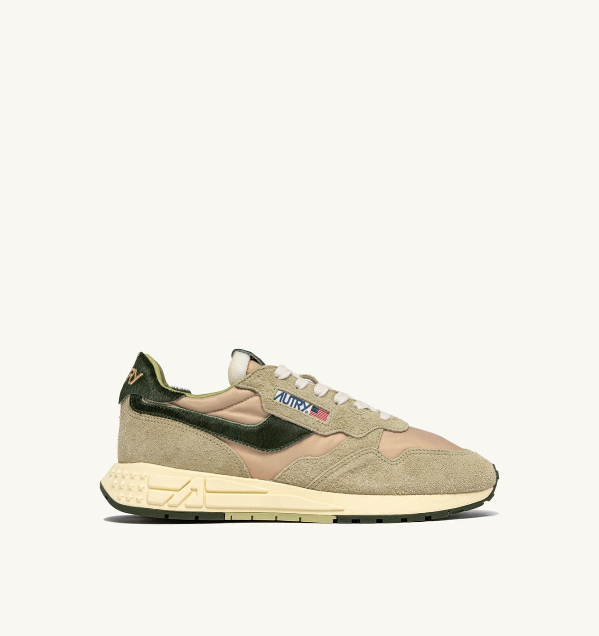 AUTRY Man REELWIND LOW SNEAKERS IN NYLON AND SUEDE COLOR SPONGE AND GREEN