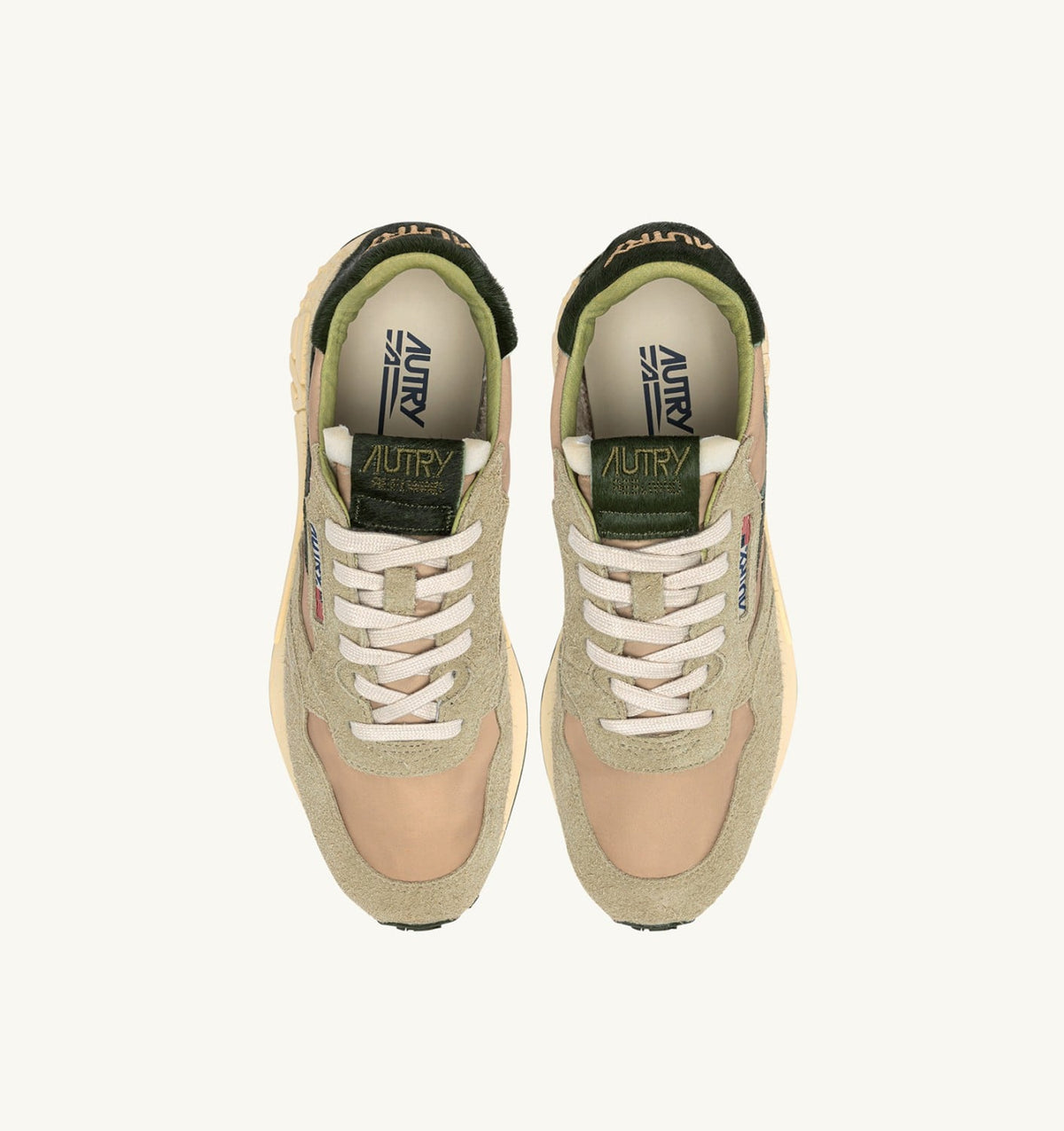 AUTRY Man REELWIND LOW SNEAKERS IN NYLON AND SUEDE COLOR SPONGE AND GREEN