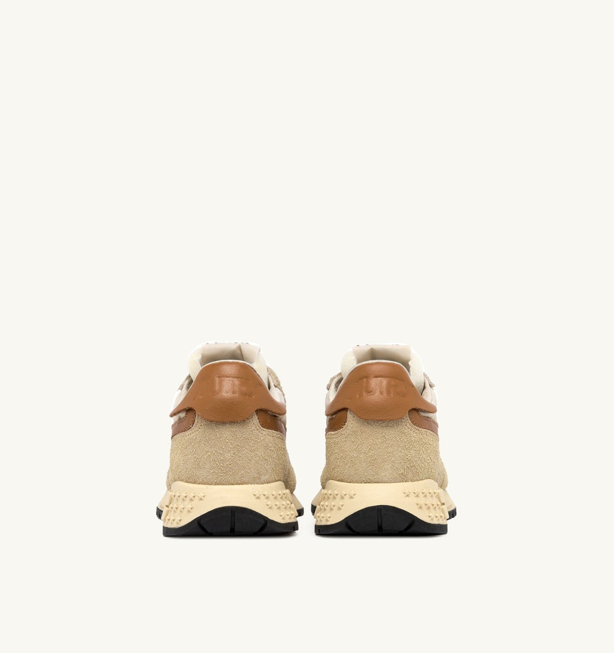 AUTRY Man REELWIND LOW SNEAKERS IN ECRU AND CATHAY SPICE SUEDE AND NYLON