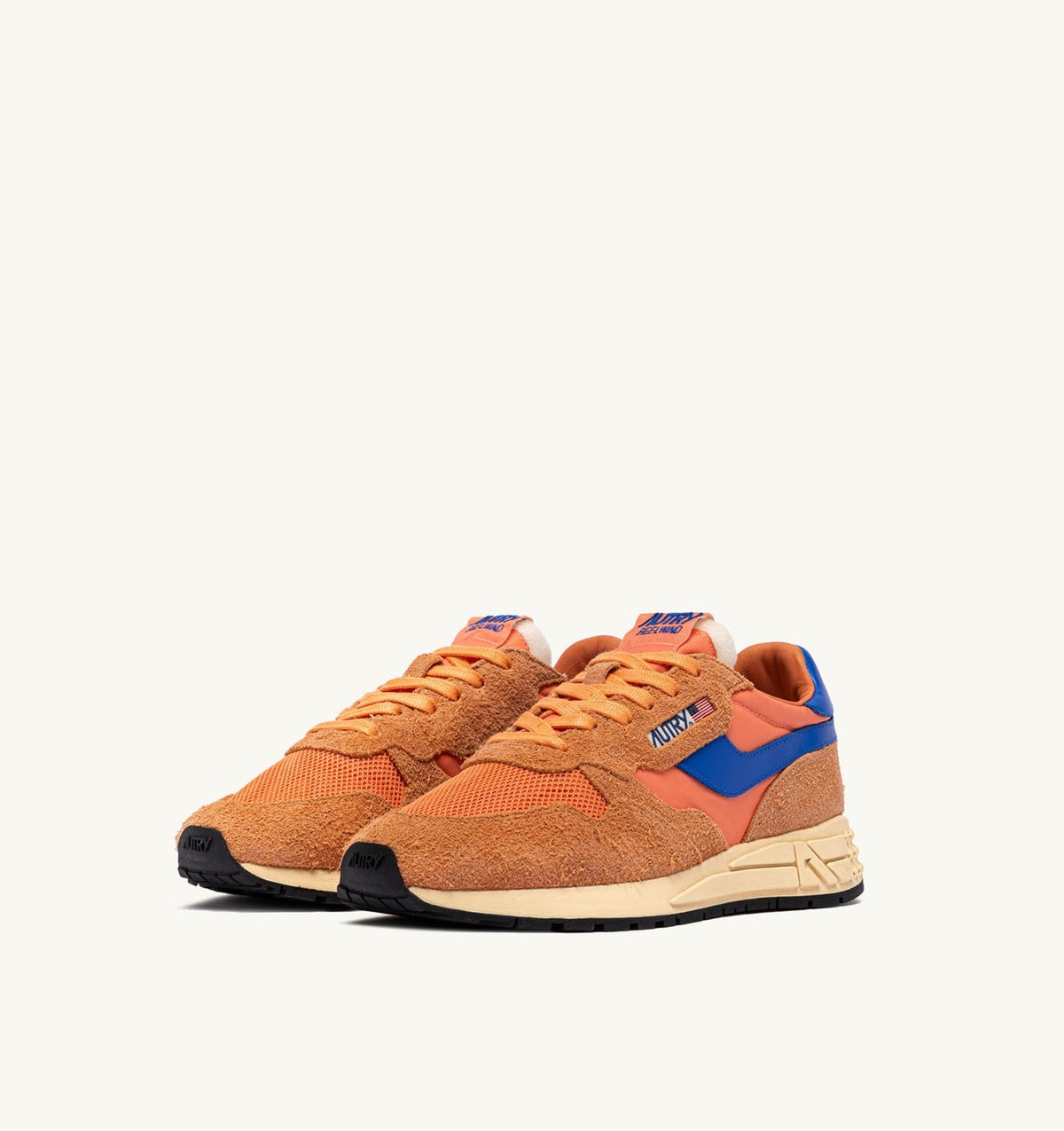 AUTRY Man REELWIND LOW SNEAKERS IN CANOVA AND STRONG BLUE NYLON AND SUEDE
