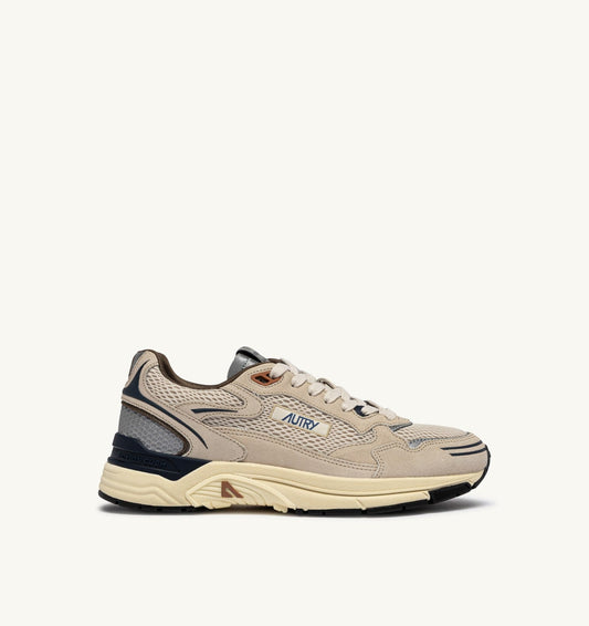 AUTRY Man HYPERWAY SNEAKERS IN SAND AND SPA BLUE SUEDE AND MESH