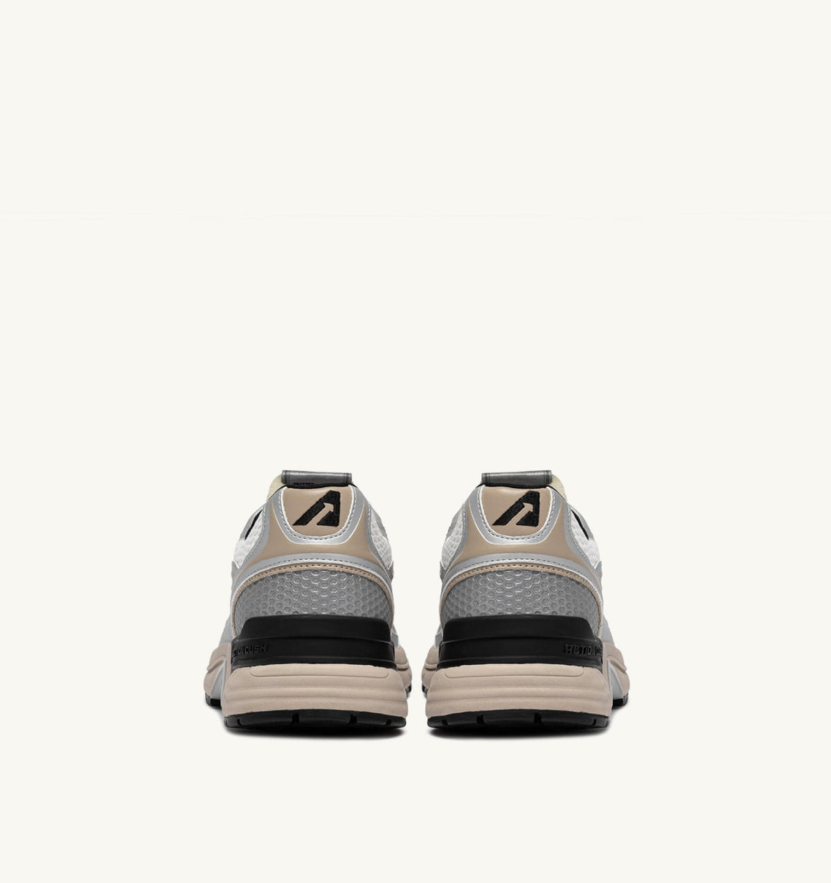 AUTRY Man HYPERWAY SNEAKERS IN SILVER, WHITE AND IRISH CREAM SYNTHETIC LEATHER AND MESH