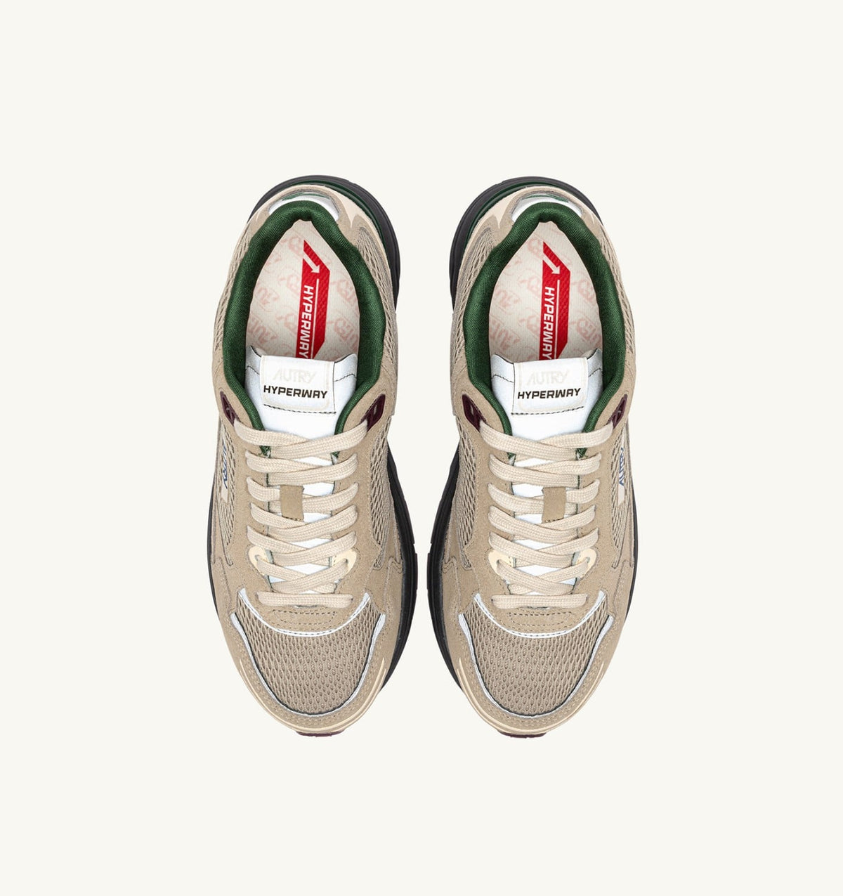 AUTRY Man HYPERWAY SNEAKERS IN BISCUIT AND AFTERGLOW SUEDE AND MESH