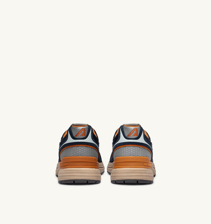 AUTRY Man HYPERWAY SNEAKERS IN MIDNIGHT AND TOMATO CREAM SUEDE AND MESH