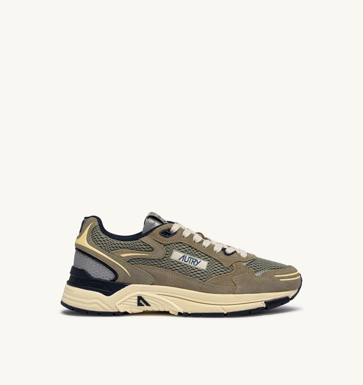 AUTRY Man HYPERWAY SNEAKERS IN SILVER SAGE AND SPA BLUE SUEDE AND MESH