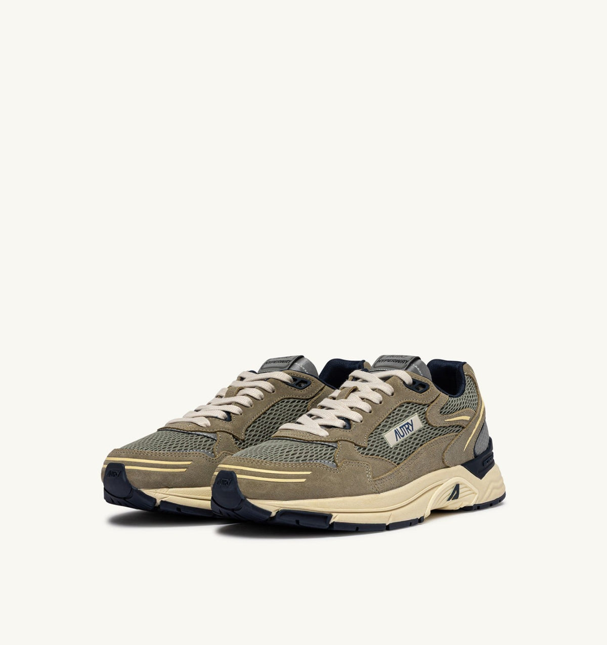 AUTRY Man HYPERWAY SNEAKERS IN SILVER SAGE AND SPA BLUE SUEDE AND MESH