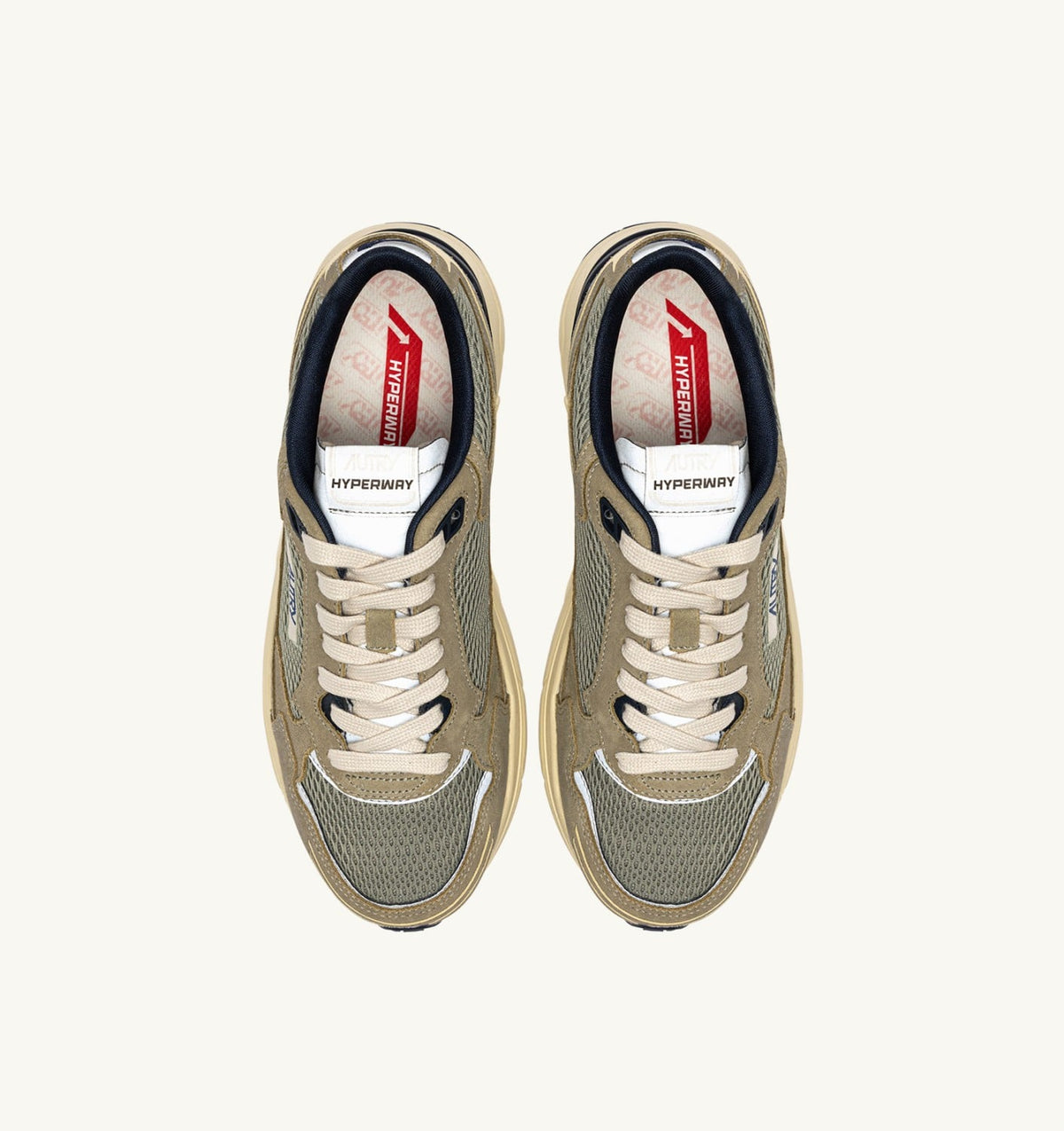 AUTRY Man HYPERWAY SNEAKERS IN SILVER SAGE AND SPA BLUE SUEDE AND MESH