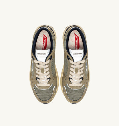 AUTRY Man HYPERWAY SNEAKERS IN SILVER SAGE AND SPA BLUE SUEDE AND MESH