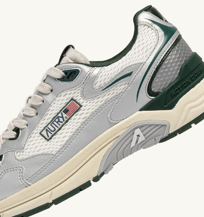 AUTRY Man HYPERWAY SNEAKERS IN SILVER, WHISPER WHITE AND MOUNTAIN SYNTHETIC LEATHER AND MESH