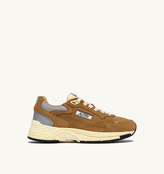 AUTRY Man HYPERWAY SNEAKERS IN COPPER AND SILVER MESH AND SUEDE