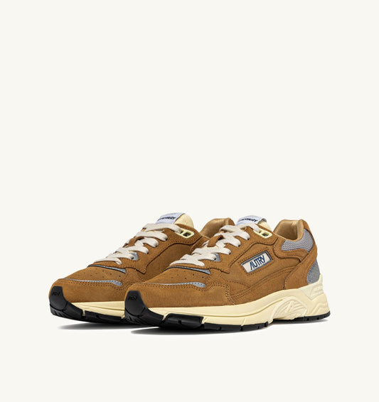 AUTRY Man HYPERWAY SNEAKERS IN COPPER AND SILVER MESH AND SUEDE