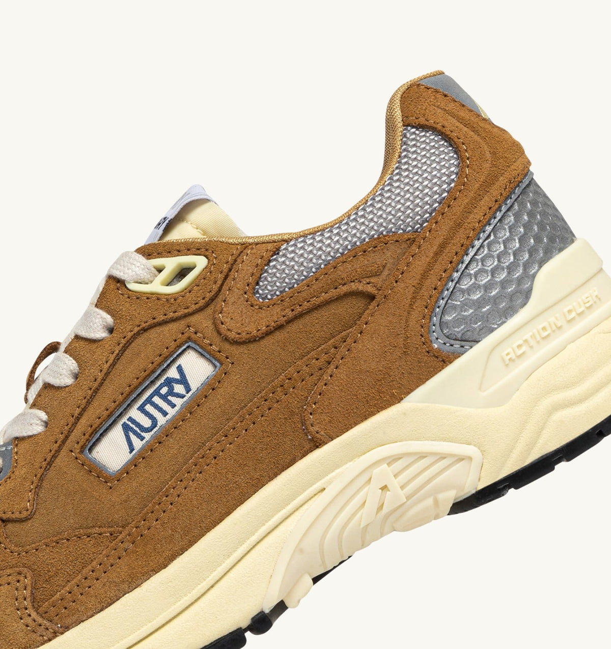 AUTRY Man HYPERWAY SNEAKERS IN COPPER AND SILVER MESH AND SUEDE