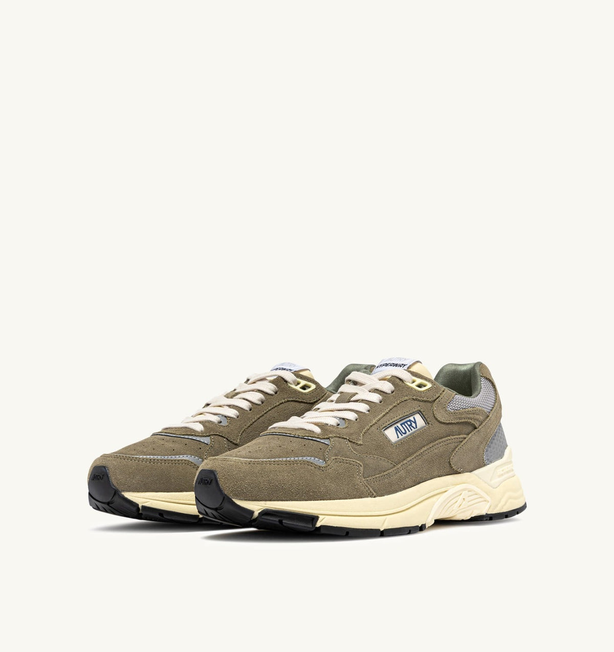 AUTRY Man HYPERWAY SNEAKERS IN THYME AND SILVER MESH AND SUEDE