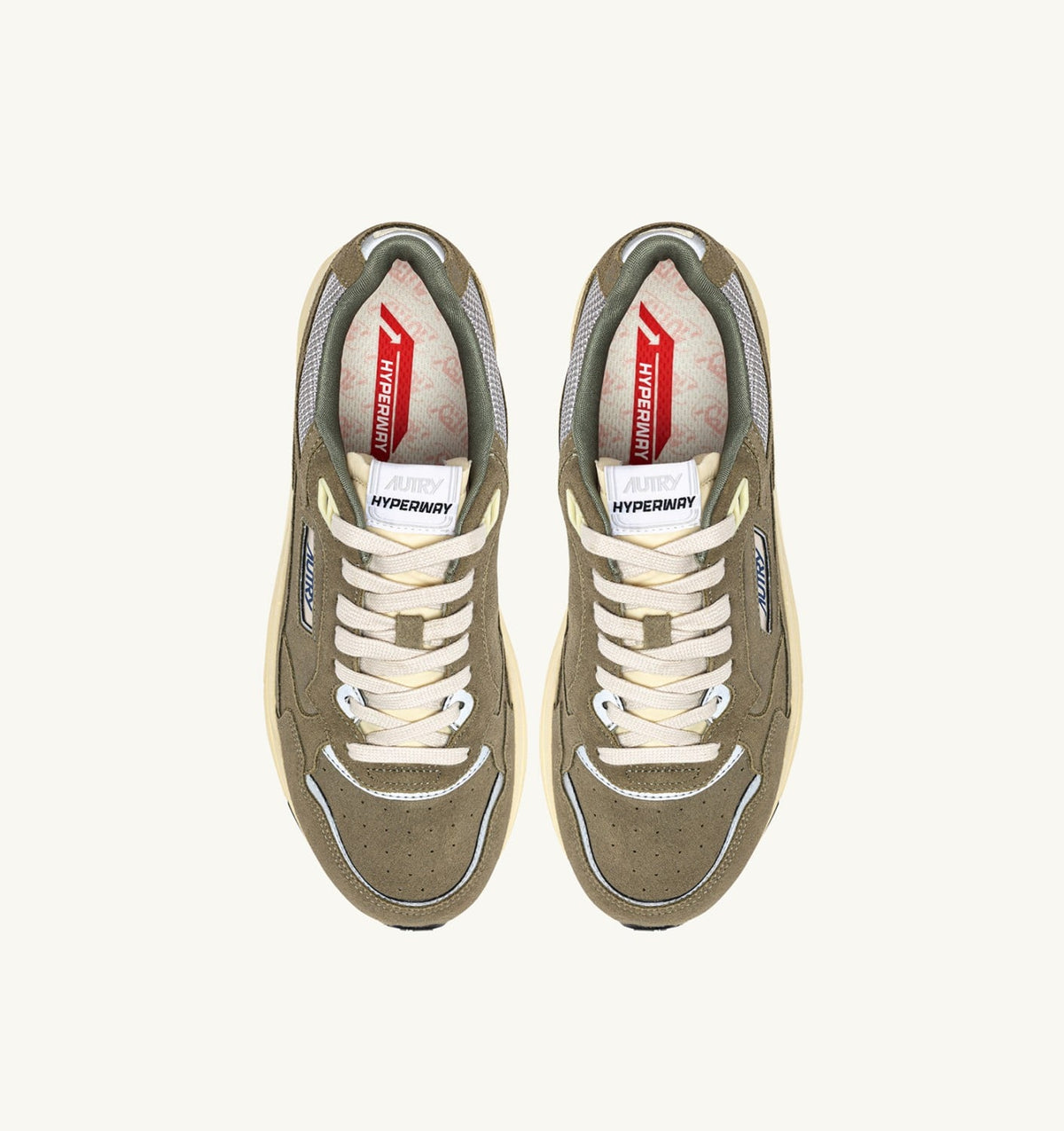 AUTRY Man HYPERWAY SNEAKERS IN THYME AND SILVER MESH AND SUEDE