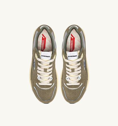 AUTRY Man HYPERWAY SNEAKERS IN THYME AND SILVER MESH AND SUEDE