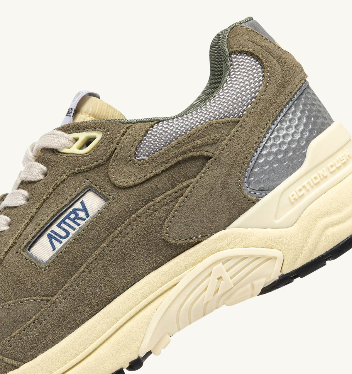 AUTRY Man HYPERWAY SNEAKERS IN THYME AND SILVER MESH AND SUEDE