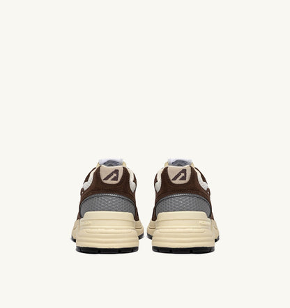 AUTRY Man HYPERWAY SNEAKERS IN MARSHMALLOW AND TERRACOTTA SUEDE AND MESH