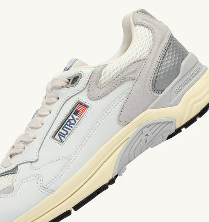 AUTRY Man HYPERWAY SNEAKERS IN WHITE AND GRAY MESH AND LEATHER