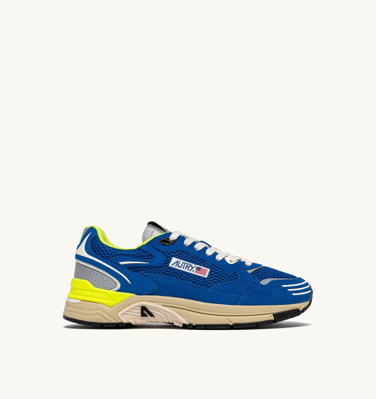 AUTRY Man HYPERWAY SNEAKERS IN PRINCESS BLUE AND VANILLA ICE MESH AND SUEDE