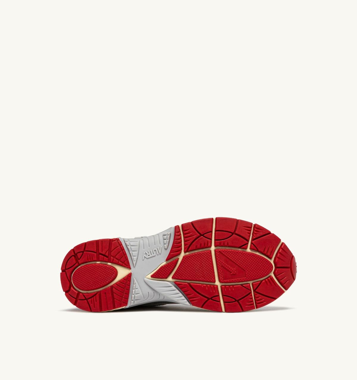 AUTRY Man HYPERWAY SNEAKERS IN WHITE SILVER AND RED SYNTHETIC LEATHER AND MESH
